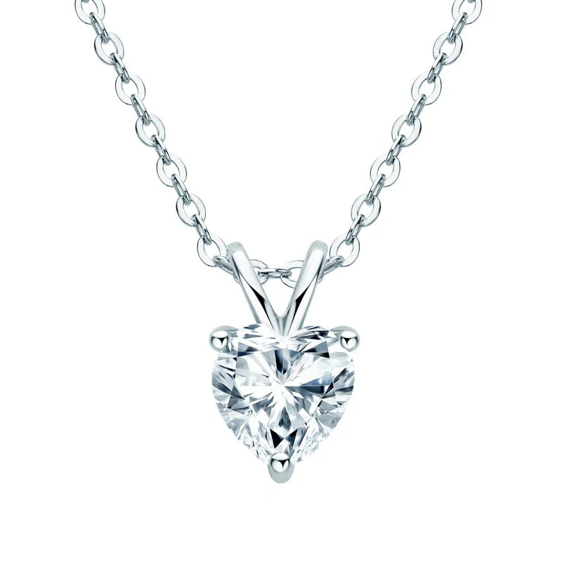 Women's S925 Heart Cut Moissanite Diamond Pendant - Different Drips