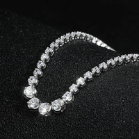 Thumbnail for Women's S925 Moissanite Curved Tennis Necklace - Different Drips