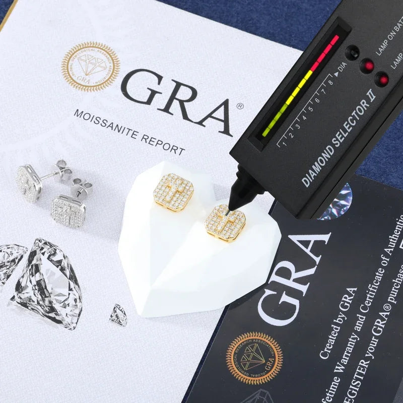 S925 Moissanite Diamond Cross Stud Earrings - Different Drips
