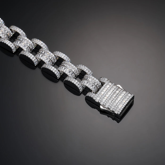 S925 Moissanite Diamond Baguette Watch Link Bracelet - Different Drips