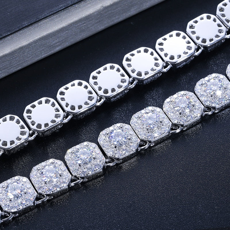 10mm S925 Moissanite Clustered Tennis Chain - Different Drips