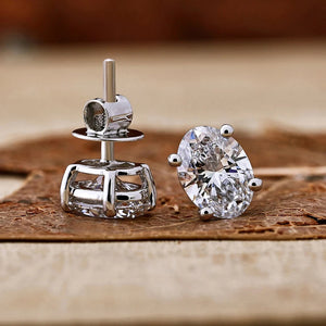 Women's S925 Oval Cut Moissanite Diamond Stud Earrings - Different Drips