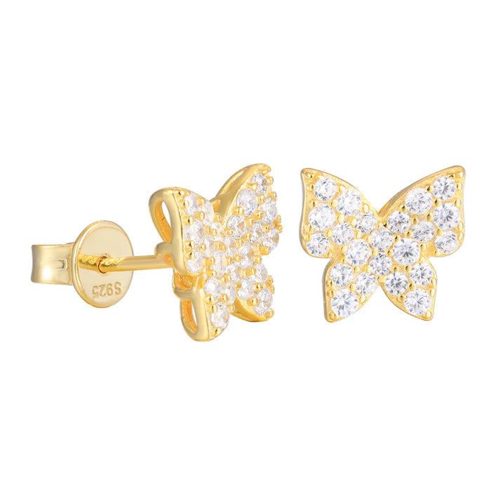 S925 Moissanite Butterfly Stud Earrings - Different Drips