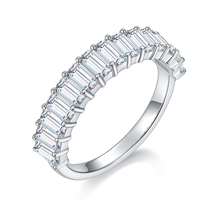 Women's S925 Moissanite Baguette Eternity Band Ring - Different Drips