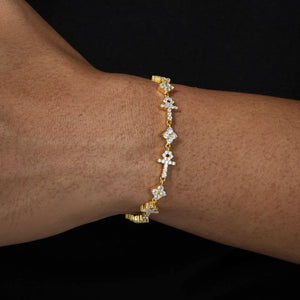 S925 Moissanite Mini Cross & Star Bracelet - Different Drips