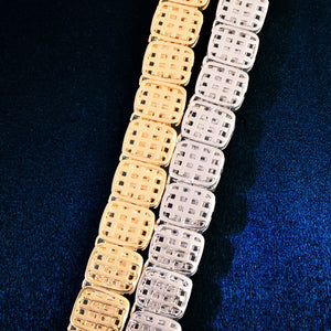 12mm Clusted Baguette Tennis Bracelet - Different Drips