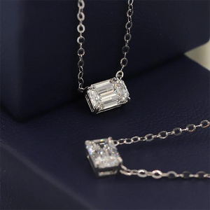 Women's S925 Moissanite Emerald Cut Pendant - Different Drips