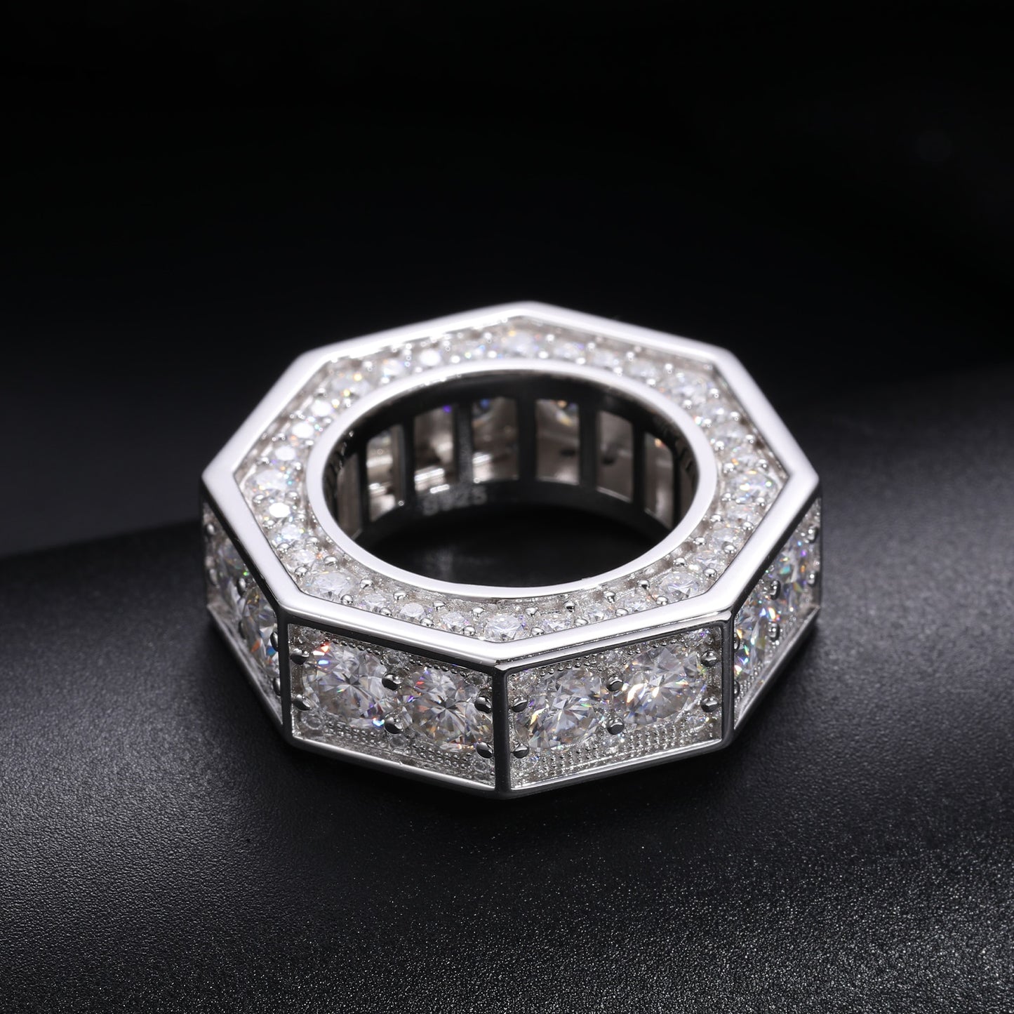 S925 Moissanite Bolt Ring - Different Drips