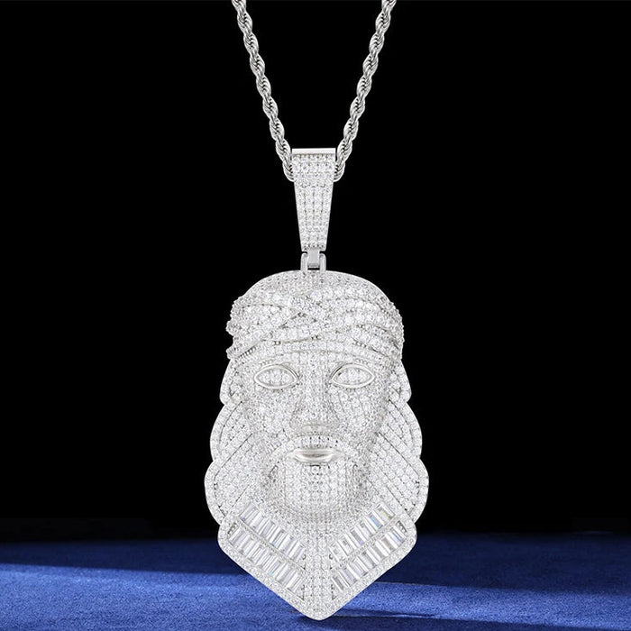 S925 Moissanite Baguette Diamond Jesus Piece Pendant - Different Drips