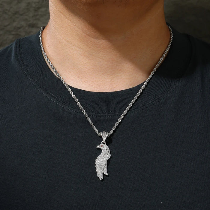 Iced Moissanite Eagle Pendant - Different Drips