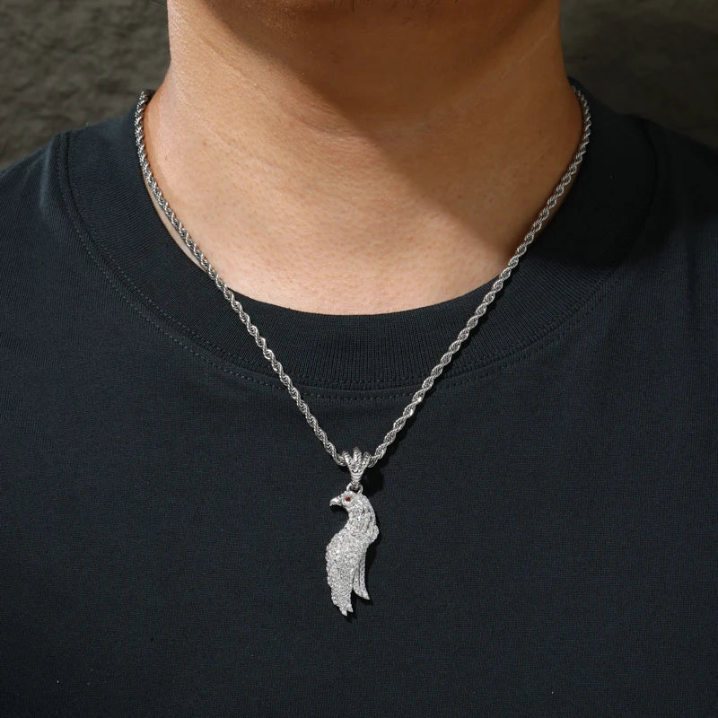 Iced Moissanite Eagle Pendant - Different Drips