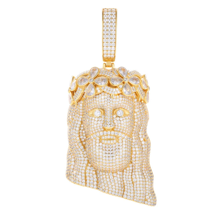 S925 Moissanite Jesus Head Pendant with Crown - Different Drips