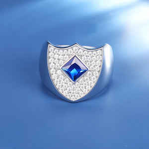 S925 Moissanite Blue Shield Ring - Different Drips