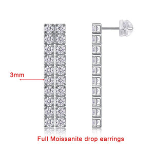 Women's S925 Tennis Drop Moissanite Diamond Earrings - Different Drips