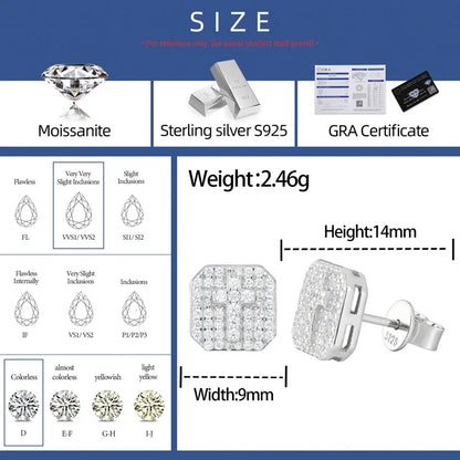 S925 Moissanite Diamond Cross Stud Earrings - Different Drips