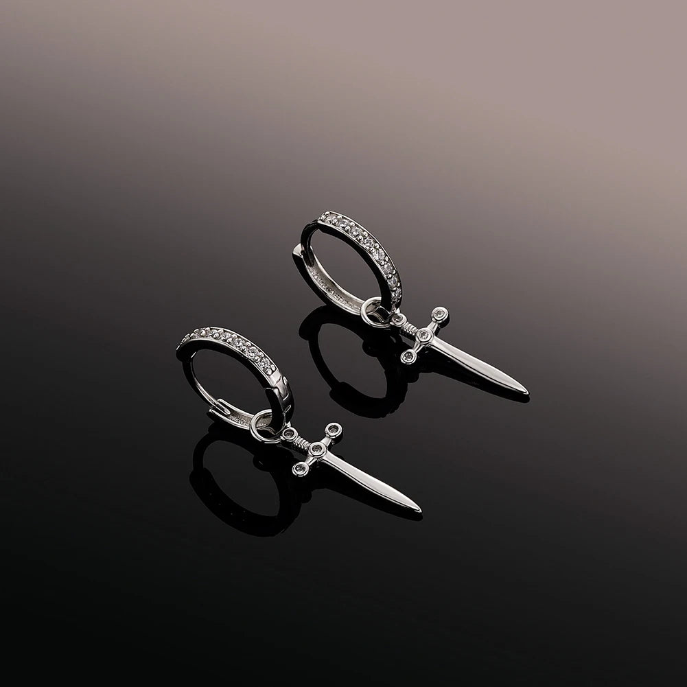 Iced Out Dagger Drop Earrings - Different Drips