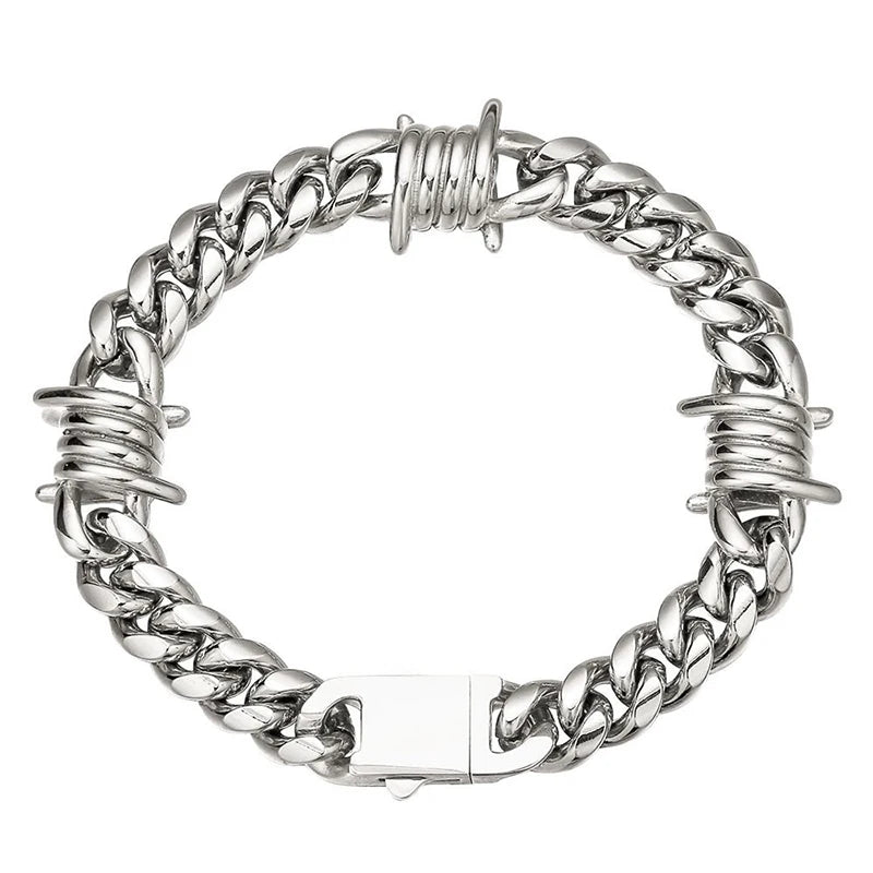 Barbed Wire Cuban Link Bracelet - Different Drips