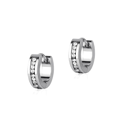 Iced Black Hoop Earrings - Different Drips