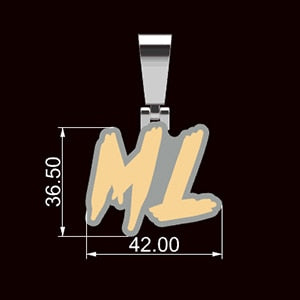 S925 Moissanite Bold Brush Font Custom Letter Pendant - Different Drips