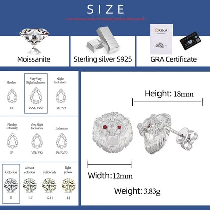 Lion Head Stud Earrings - Different Drips