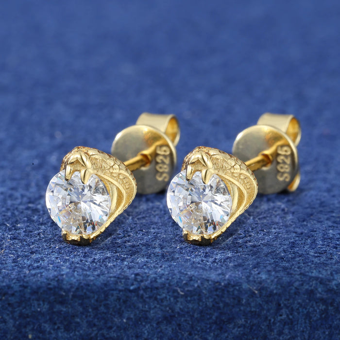 S925 Moissanite Diamond Snake Claw Stud Earrings - Different Drips