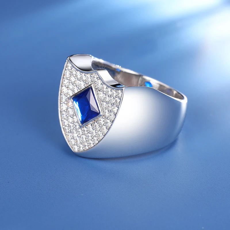 S925 Moissanite Blue Shield Ring - Different Drips