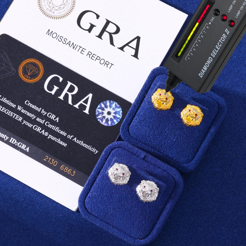 Lion Head Stud Earrings - Different Drips