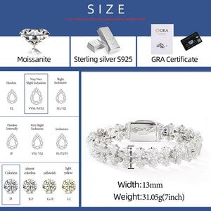 Budded Cross Link Moissanite Bracelet - Different Drips