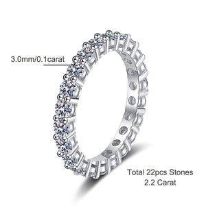 Women's S925 Moissanite Eternity Band Ring - Different Drips