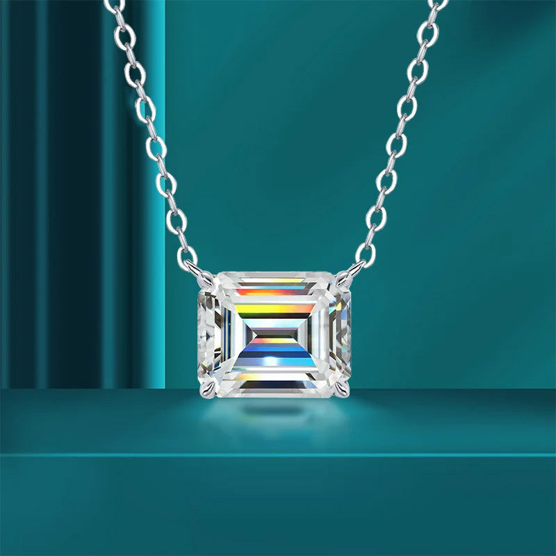 Women's S925 Moissanite Emerald Cut Pendant - Different Drips