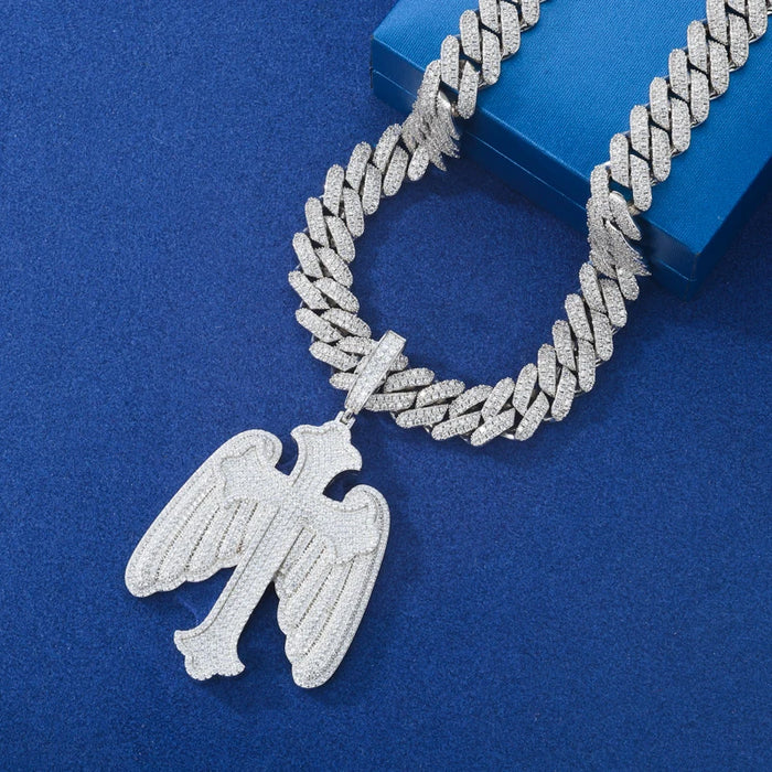 S925 Moissanite Angel Wing Cross Pendant - Different Drips