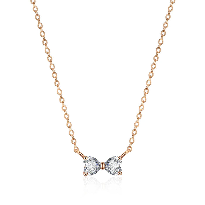 Women's S925 Moissanite Diamond Bow Tie Pendant - Different Drips