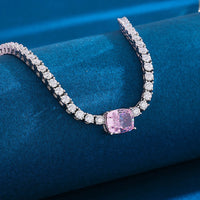 Thumbnail for 3mm Women's S925 Emerald Cut Moissanite Tennis Necklace - Different Drips