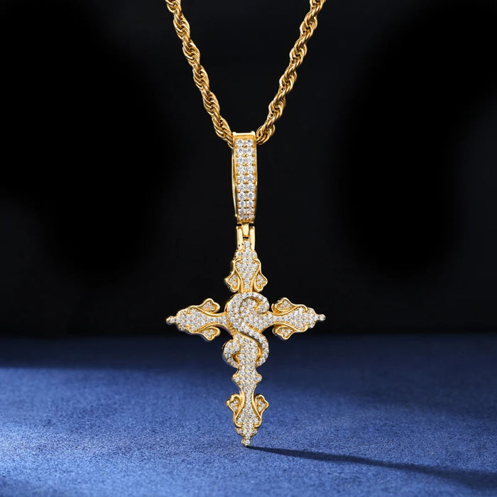 S925 Moissanite Diamond S Cross Pendant - Different Drips