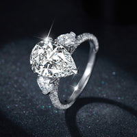 Thumbnail for Women's S925 Moissanite 6 CT. Pear Solitaire Ring - Different Drips