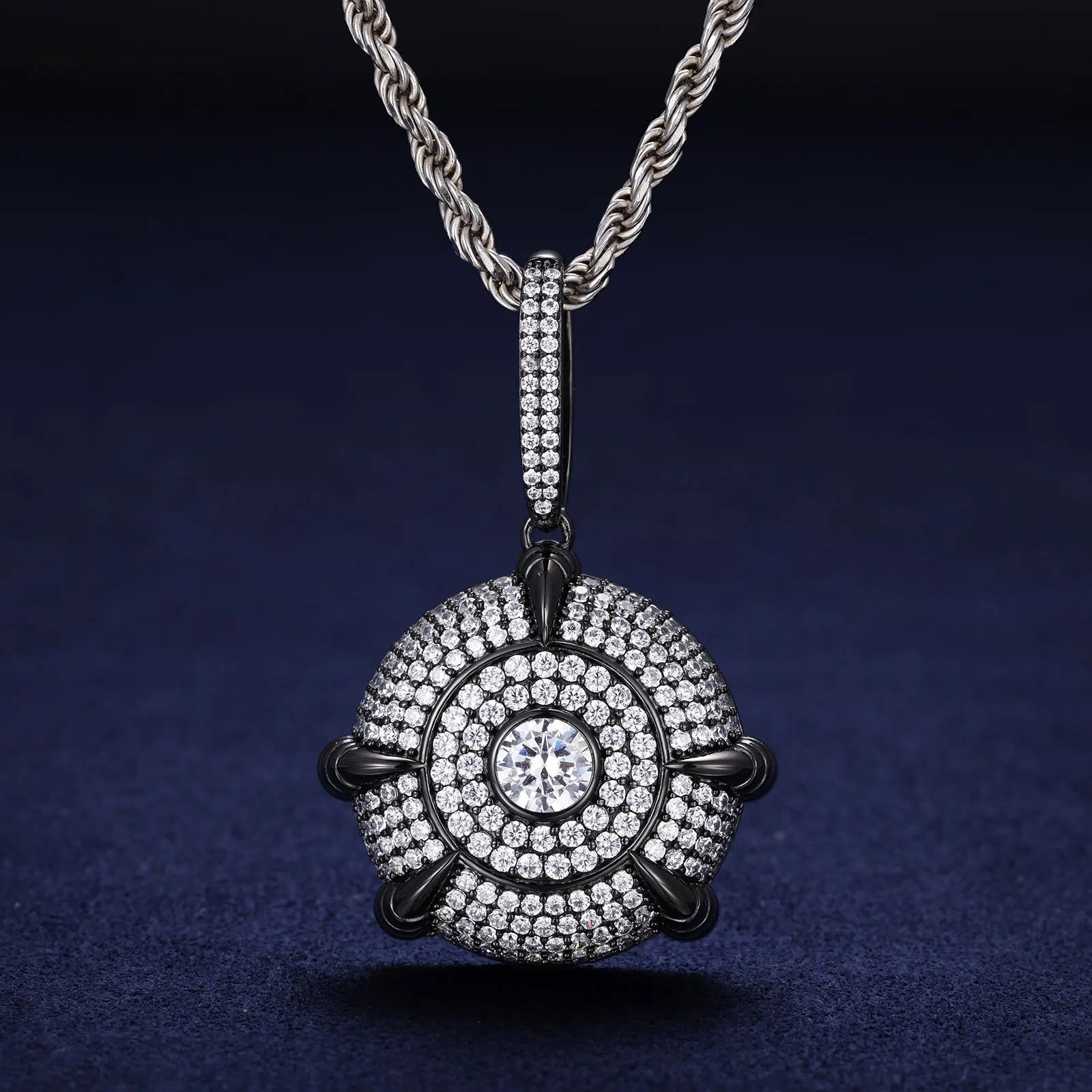 S925 Moissanite Diamond Dome Medallion Pendant - Different Drips