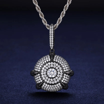 S925 Moissanite Diamond Dome Medallion Pendant - Different Drips