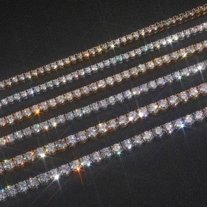 3-6mm Round Cut Iced Tennis Chain - Different Drips