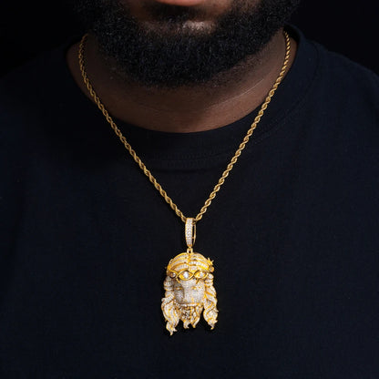 S925 Moissanite Jesus Head Pendant - Different Drips