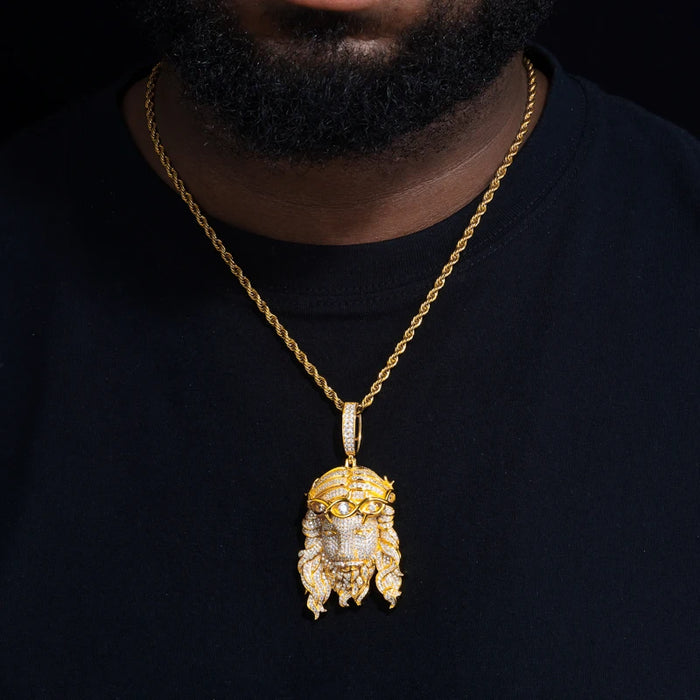 S925 Moissanite Jesus Head Pendant - Different Drips