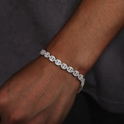 6-10mm Moissanite Iced Mariner-Link Bracelet - Different Drips