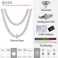 Thumbnail for 15mm S925 Moissanite Curb Cuban Chain - Different Drips