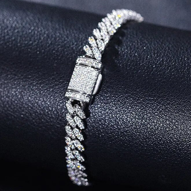 6mm S925 Moissanite Miami Cuban Bracelet - Different Drips