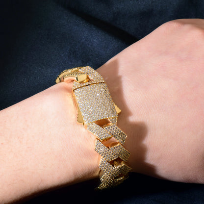 20mm Iced Out Cuban Prong Bracelet - Different Drips