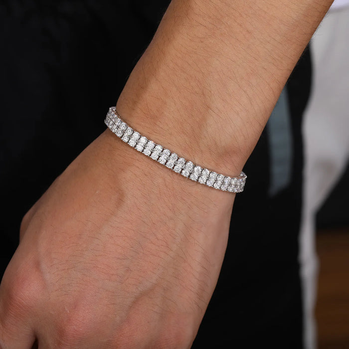 S925 Moissanite Double Row Tennis Bracelet - Different Drips