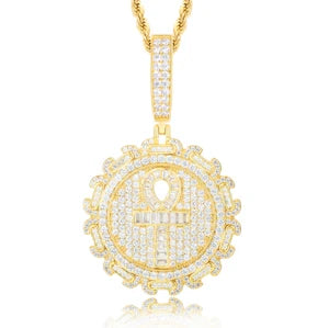 S925 Moissanite Ankh Medallion Pendant - Different Drips