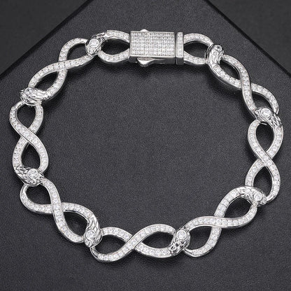 S925 Moissanite Diamond Slim Infinity Link Bracelet - Different Drips