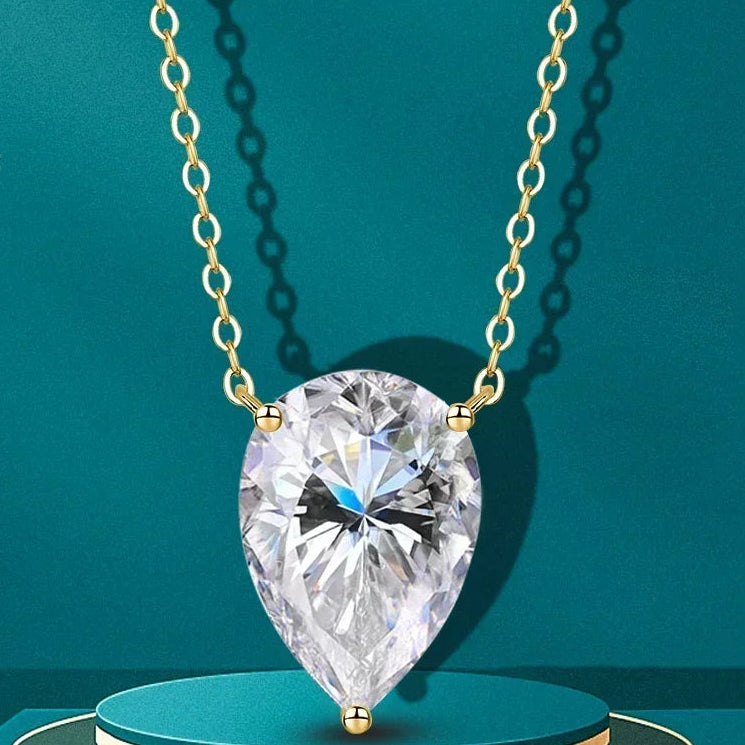 Women's S925 Teardrop Moissanite Pendant - Different Drips