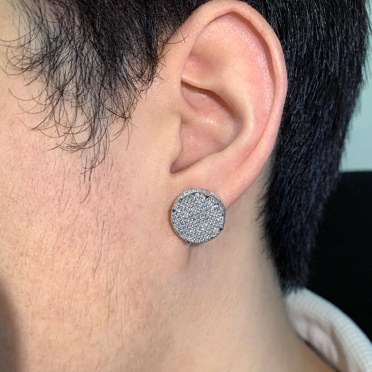 14mm Big Round Cut Pave Earrings - Different Drips