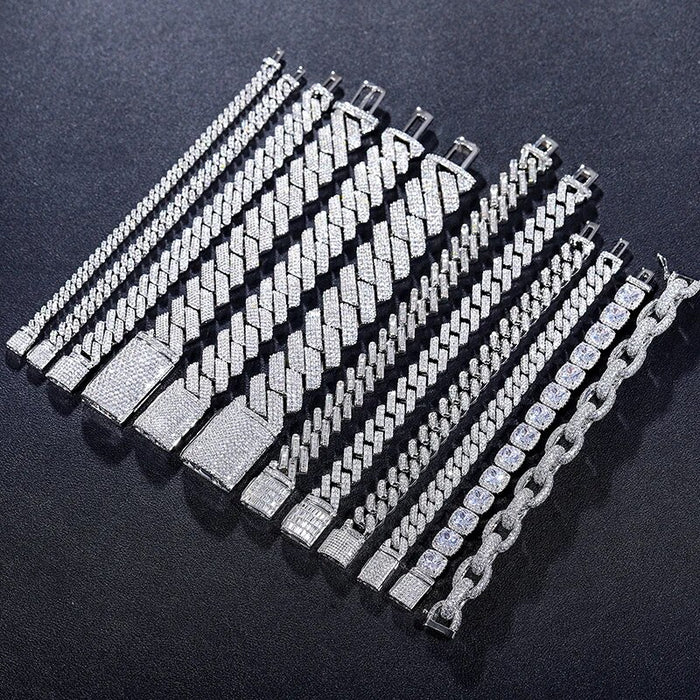 6mm S925 Moissanite Miami Cuban Bracelet - Different Drips